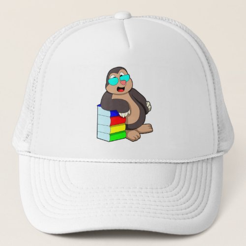 Mole as Teacher with Book Trucker Hat