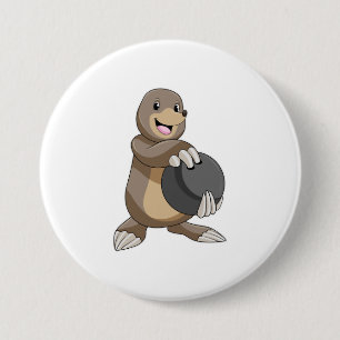Mole at Bowling with Bowling ball Button