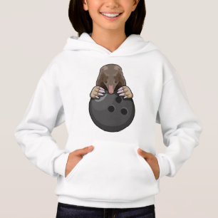 Mole at Bowling with Bowling ball Hoodie