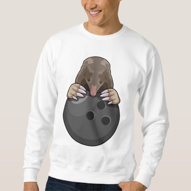 Mole at Bowling with Bowling ball Sweatshirt (Front)