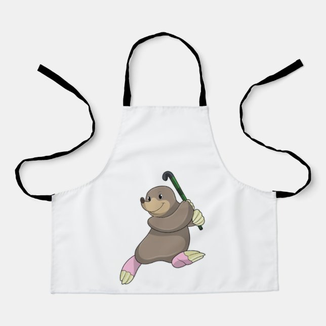 Mole at Hockey with Hockey bat Apron (Front)