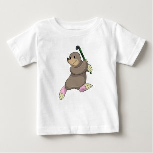 Mole at Hockey with Hockey bat Baby T-Shirt