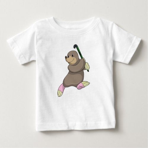 Mole at Hockey with Hockey bat Baby T_Shirt