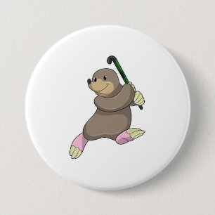 Mole at Hockey with Hockey bat Button