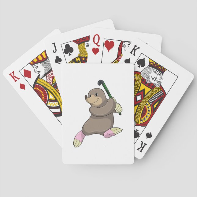 Mole at Hockey with Hockey bat Poker Cards (Back)