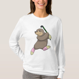 Mole at Hockey with Hockey bat T-Shirt
