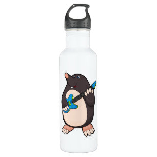 Mole at Music with Guitar Stainless Steel Water Bottle
