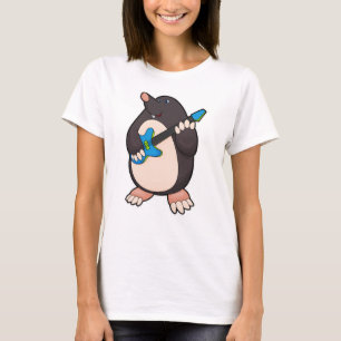 Mole at Music with Guitar T-Shirt