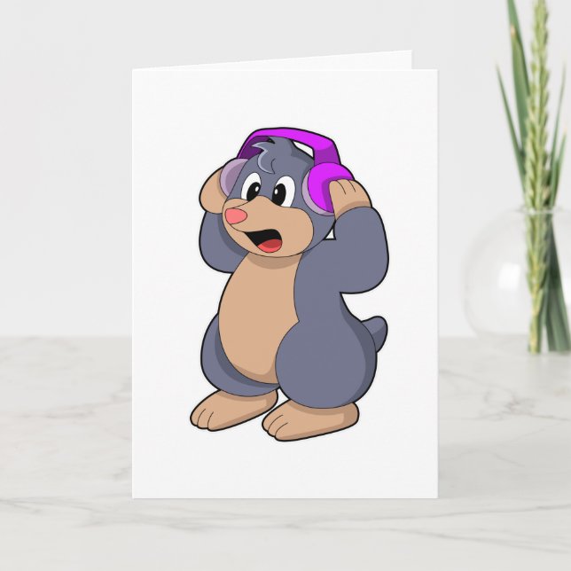 Mole at Music with Headphone Card (Front)