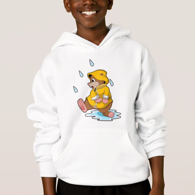 Mole at Rain with Raindrops Hoodie (Front)