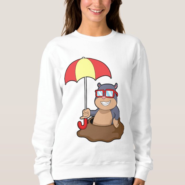 Mole at Raining with Umbrella Sweatshirt (Front)