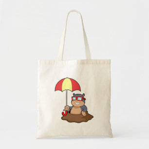 Mole at Raining with Umbrella Tote Bag