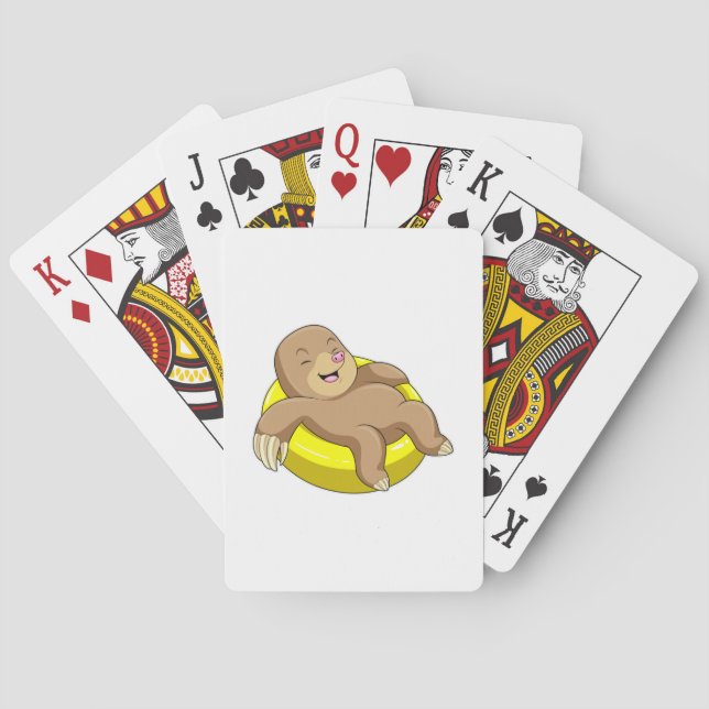 Mole at Swimming with Lifebuoy Poker Cards (Back)