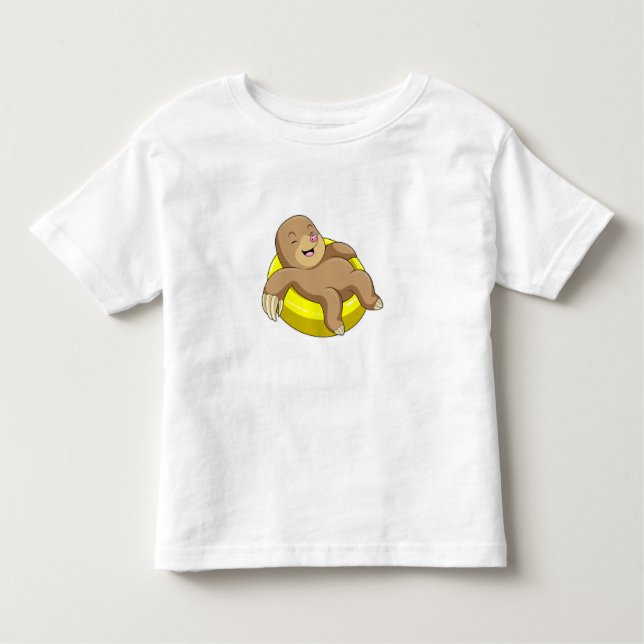 Mole at Swimming with Lifebuoy Toddler T-shirt (Front)