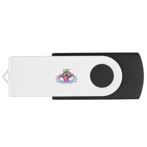 Mole at Swimming with Swim ringPNG Flash Drive