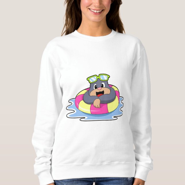 Mole at Swimming with Swim ring.PNG Sweatshirt (Front)