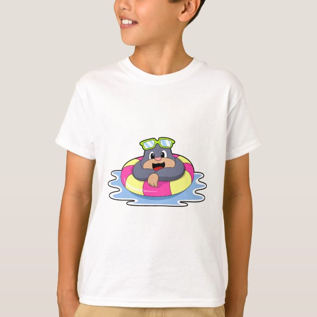 Mole at Swimming with Swim ring.PNG T-Shirt (Front)