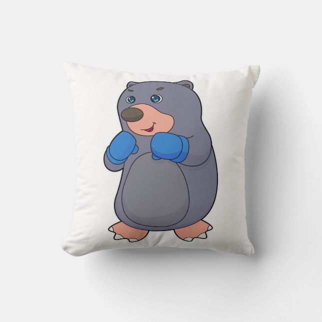 Mole Boxing Boxer Boxing gloves Throw Pillow (Front)
