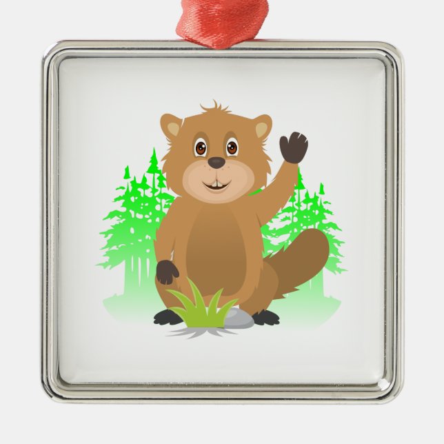 Mole clipart metal ornament (Front)