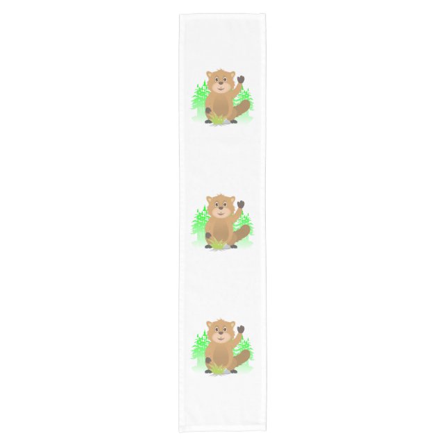 Mole clipart short table runner (Front)