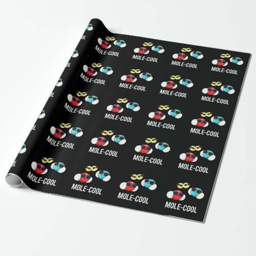 Mole_Cool Funny Molecule Pun Dark BG Wrapping Paper