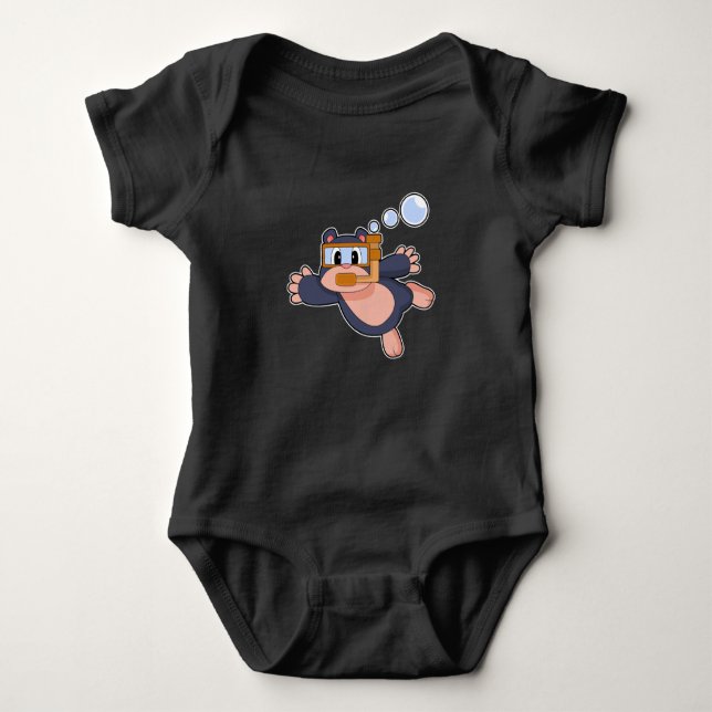 Mole Diver Snorkel Diving Baby Bodysuit (Front)