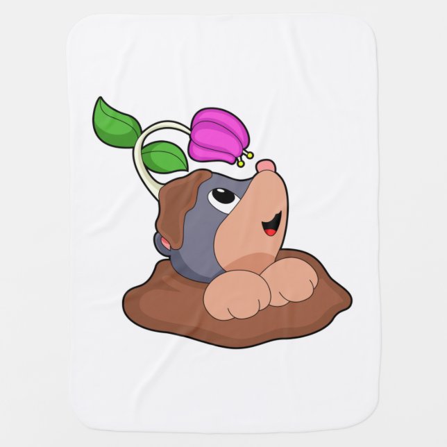 Mole Earth Flower Baby Blanket (Front)