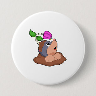 Mole Earth Flower Button