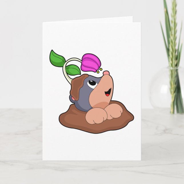 Mole Earth Flower Card (Front)