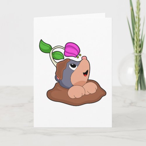 Mole Earth Flower Card