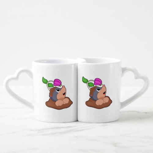 Mole Earth Flower Coffee Mug Set