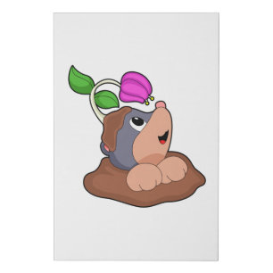 Mole Earth Flower Faux Canvas Print