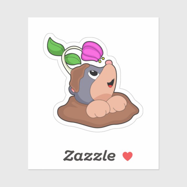 Mole Earth Flower Sticker (Sheet)