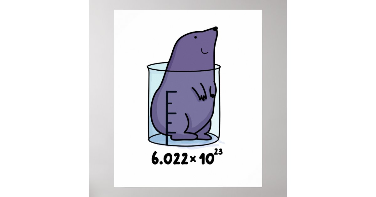 Mole Equation Cute Chemistry Mole Pun Poster