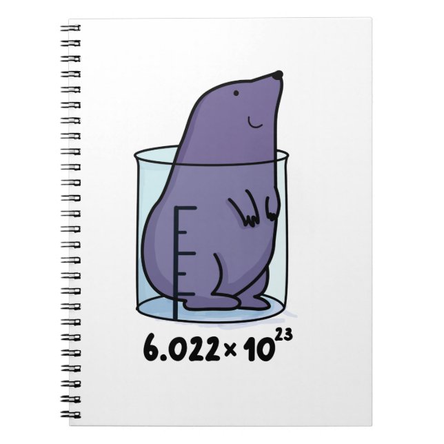 Mole Equation Cute Mole In A Beaker Pun Notebook (Front)