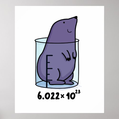 Mole Equation Cute Mole In A Beaker Pun Poster