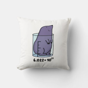 Mole Equation Cute Mole In A Beaker Pun Throw Pillow