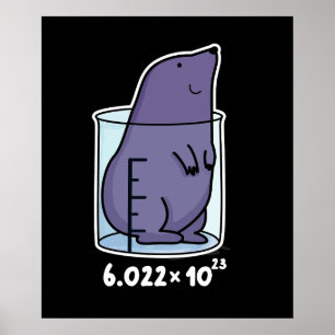 Mole Equation Funny Mole In A Beaker Pun Dark BG Poster