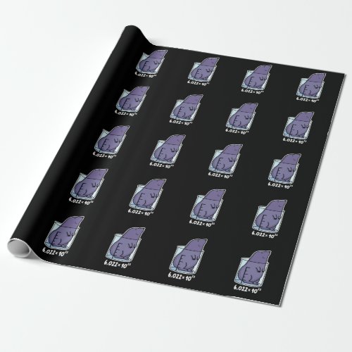 Mole Equation Funny Mole In A Beaker Pun Dark BG Wrapping Paper