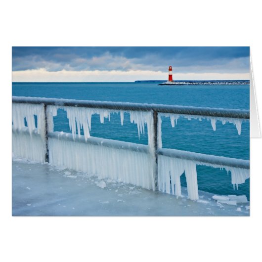 Mole in Warnemuende (Germany) in winter Cards (Front Horizontal)