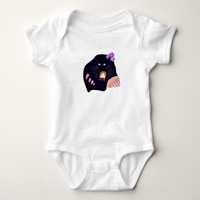 Mole Jersey Bodysuit, White Baby Bodysuit (Front)
