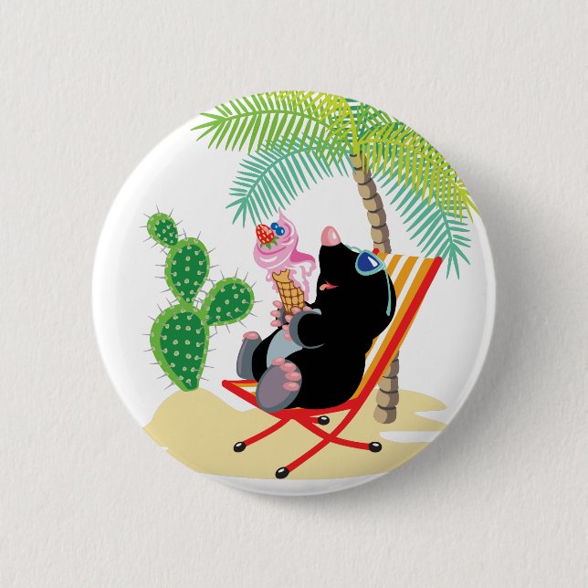 mole on the beach pinback button (Front)