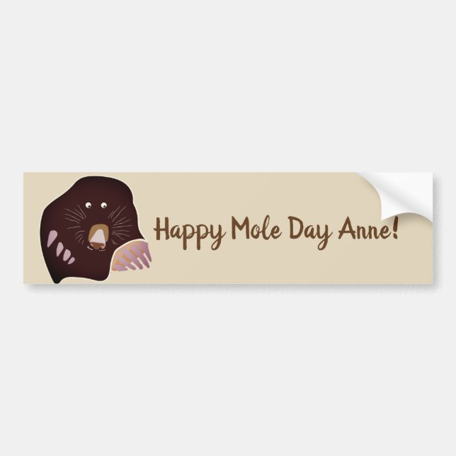 Mole  Party  Sticker, Custom Text Bumper Sticker (Front)