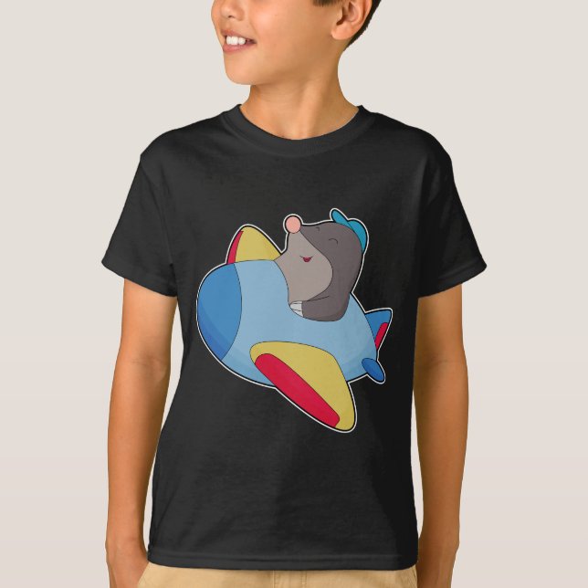 Mole Pilot Airplane T-Shirt (Front)