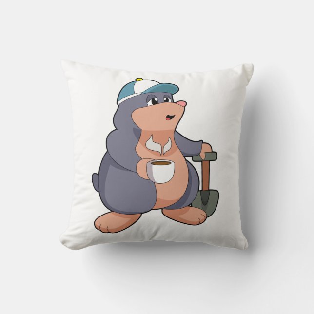 Mole Shovel Throw Pillow (Front)