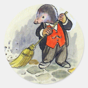 Mole - Spring Cleaning in the Wind in the Willows Classic Round Sticker