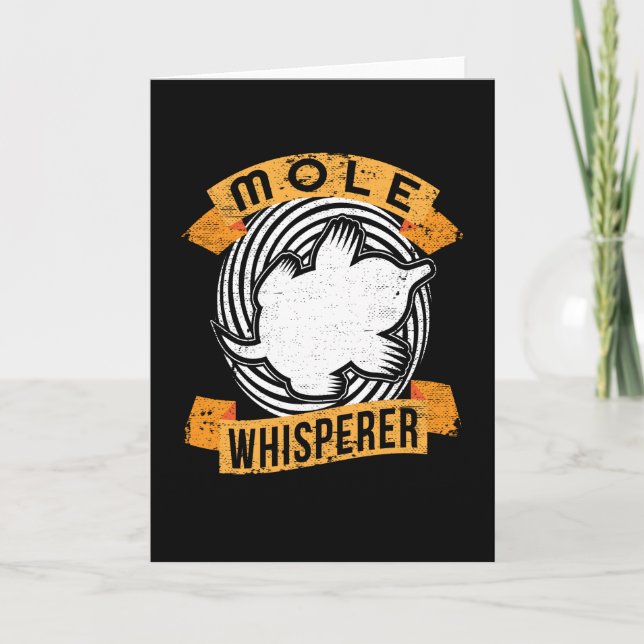 Mole Whisperer Cute Garden Gardener Mole Card (Front)