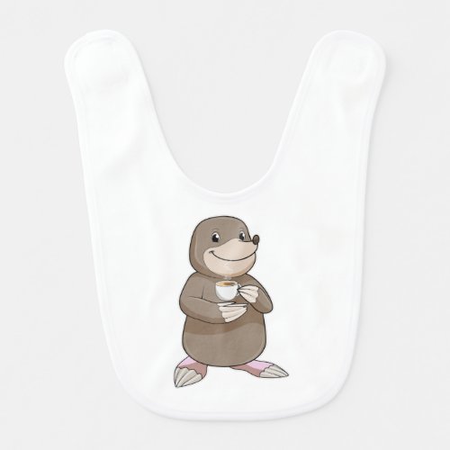 Mole with Coffee Cup Baby Bib