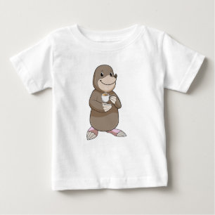 Mole with Coffee Cup Baby T-Shirt