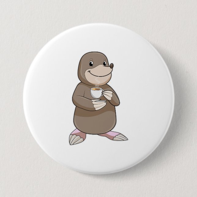 Mole with Coffee Cup Button (Front)